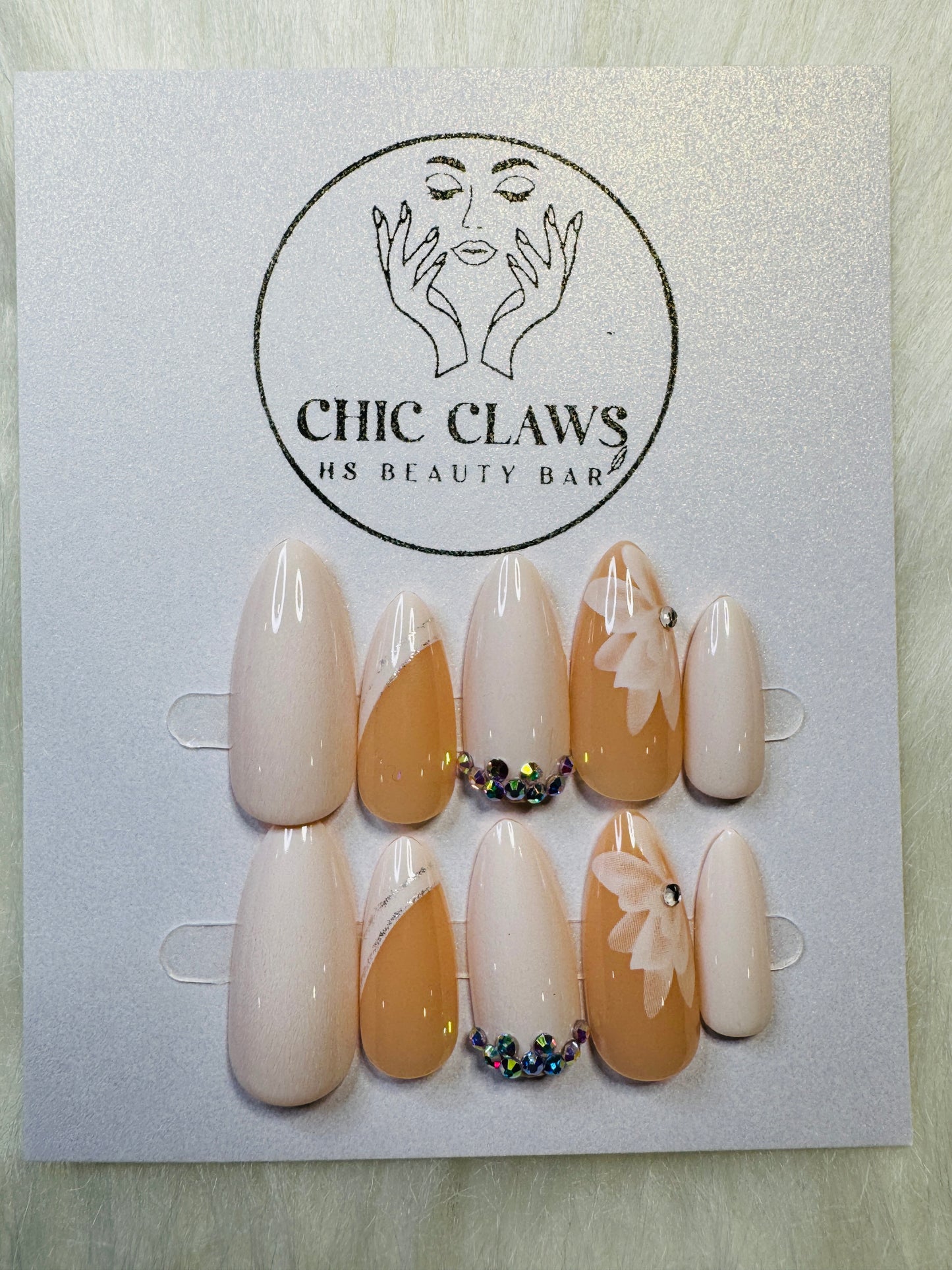 Elegant Nude & Crystal Set