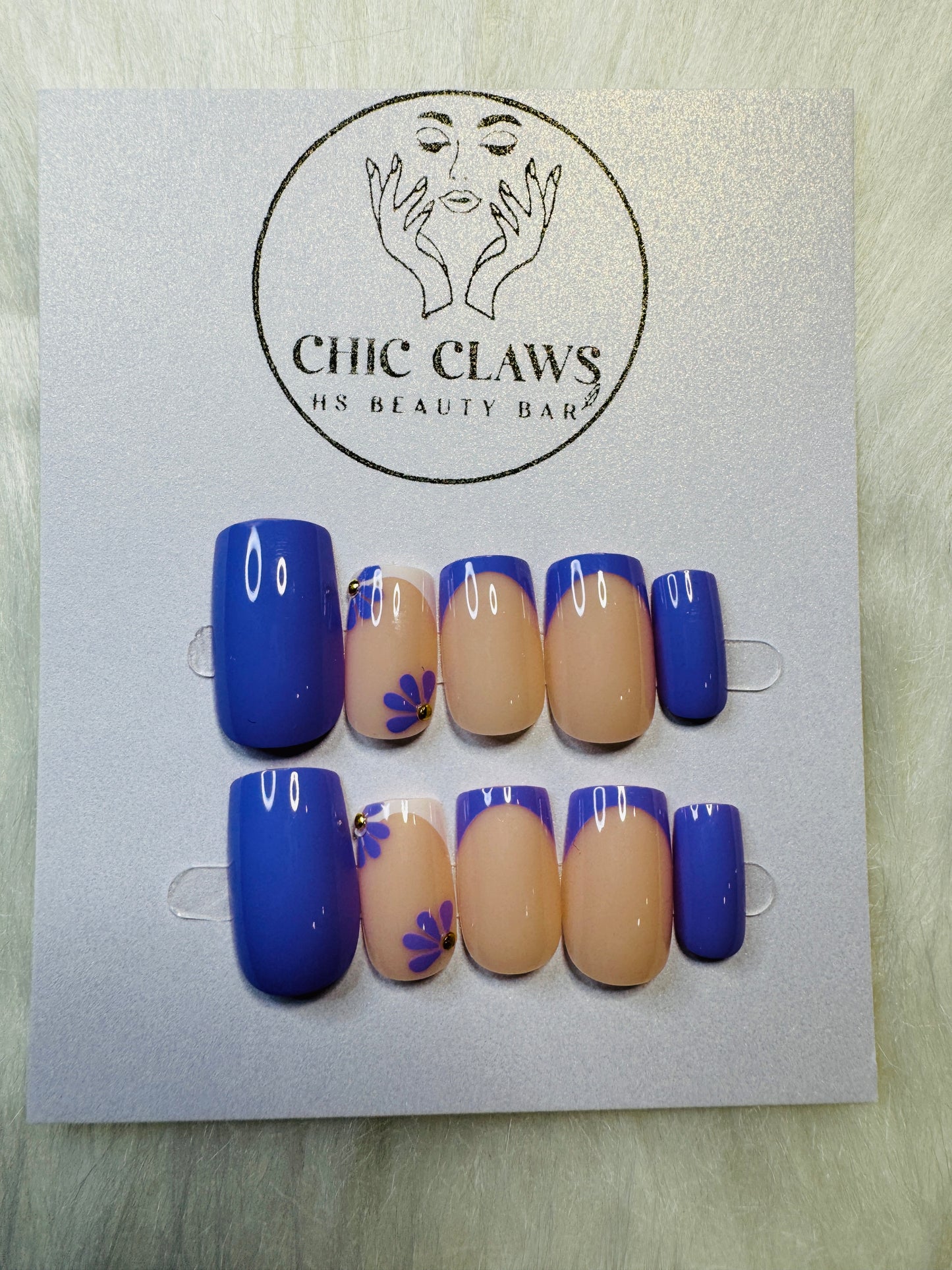 Royal Blue Floral Tips Set